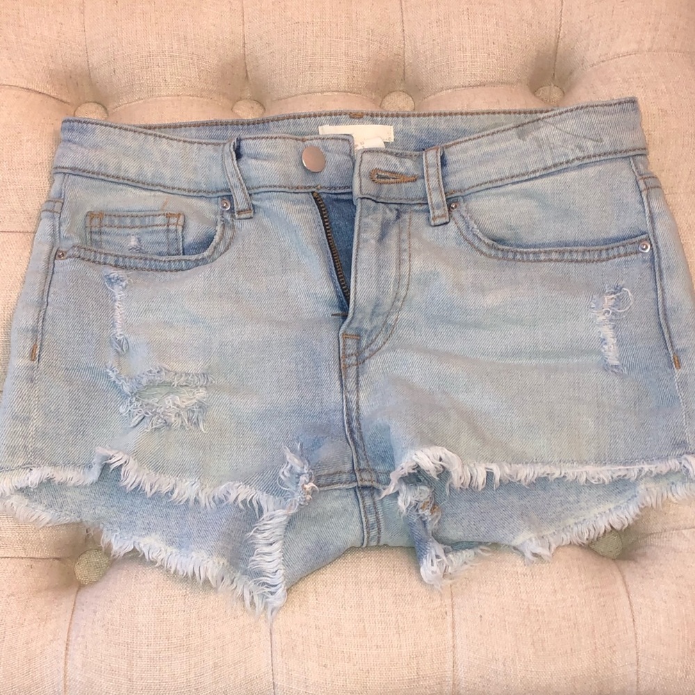 H&M Frayed Denim Shorts